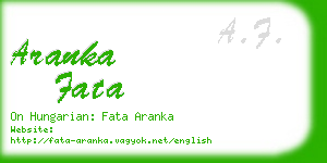 aranka fata business card
